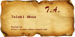 Teleki Absa névjegykártya